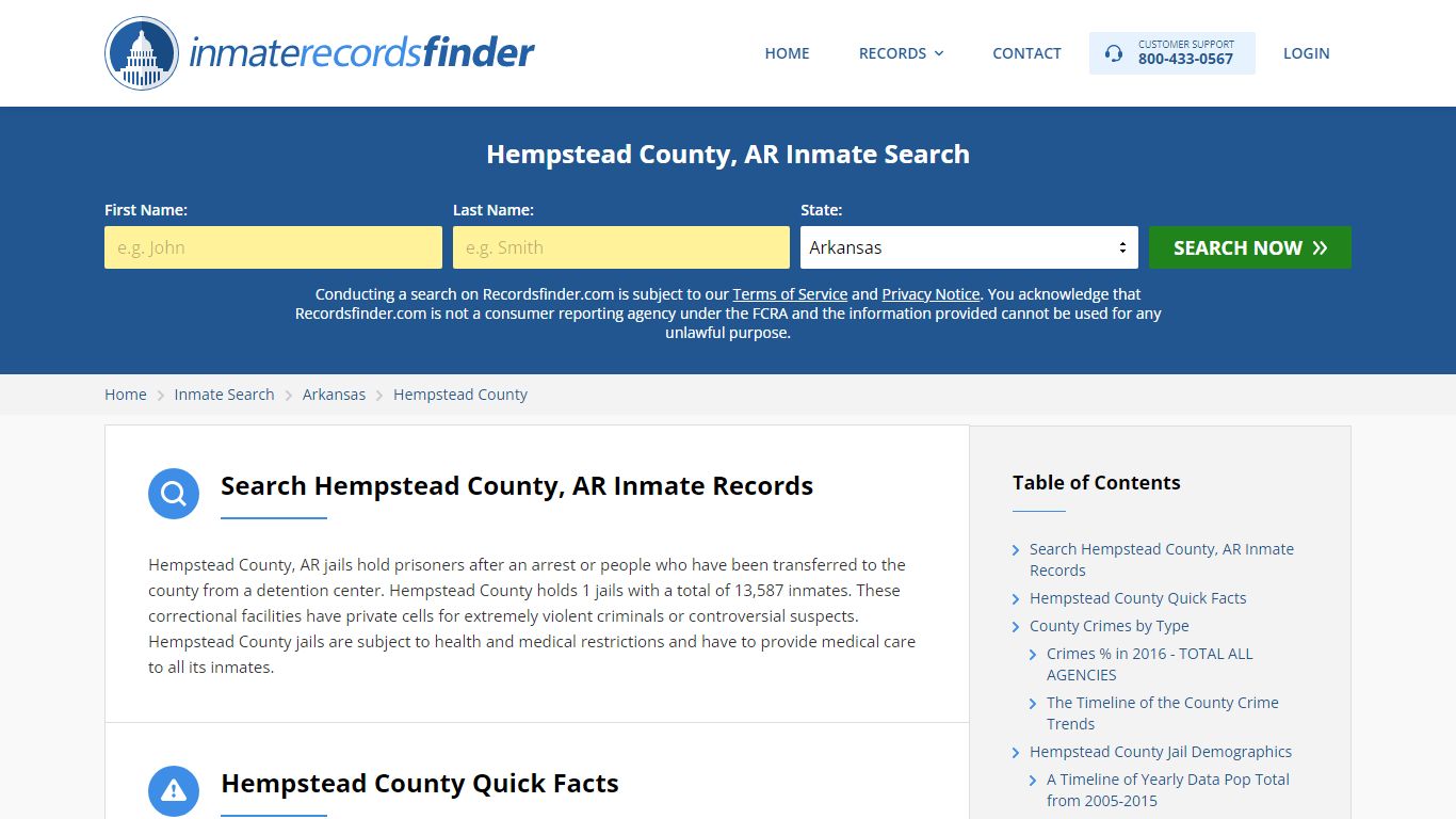 Hempstead County, AR Inmate Lookup & Jail Records Online